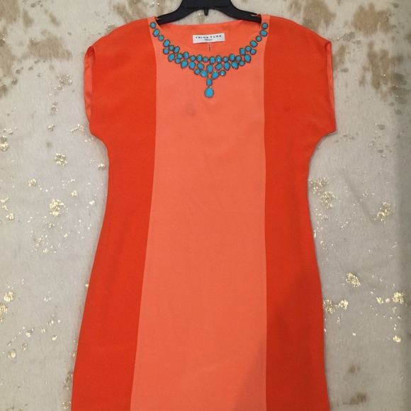 Trina Turk Coral Shift Dress - Picture 1 of 2
